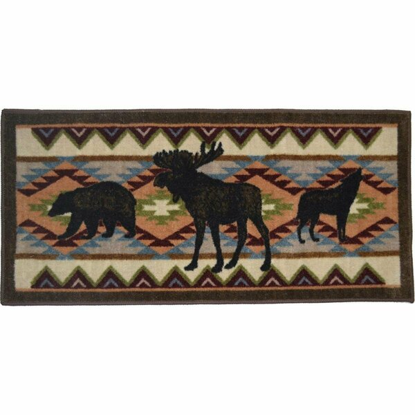 Mayberry Rug 20 x 44 in. Cozy Cabin Woodland Party Printed Nylon Kitchen Mat & Rug CC5274 20X44